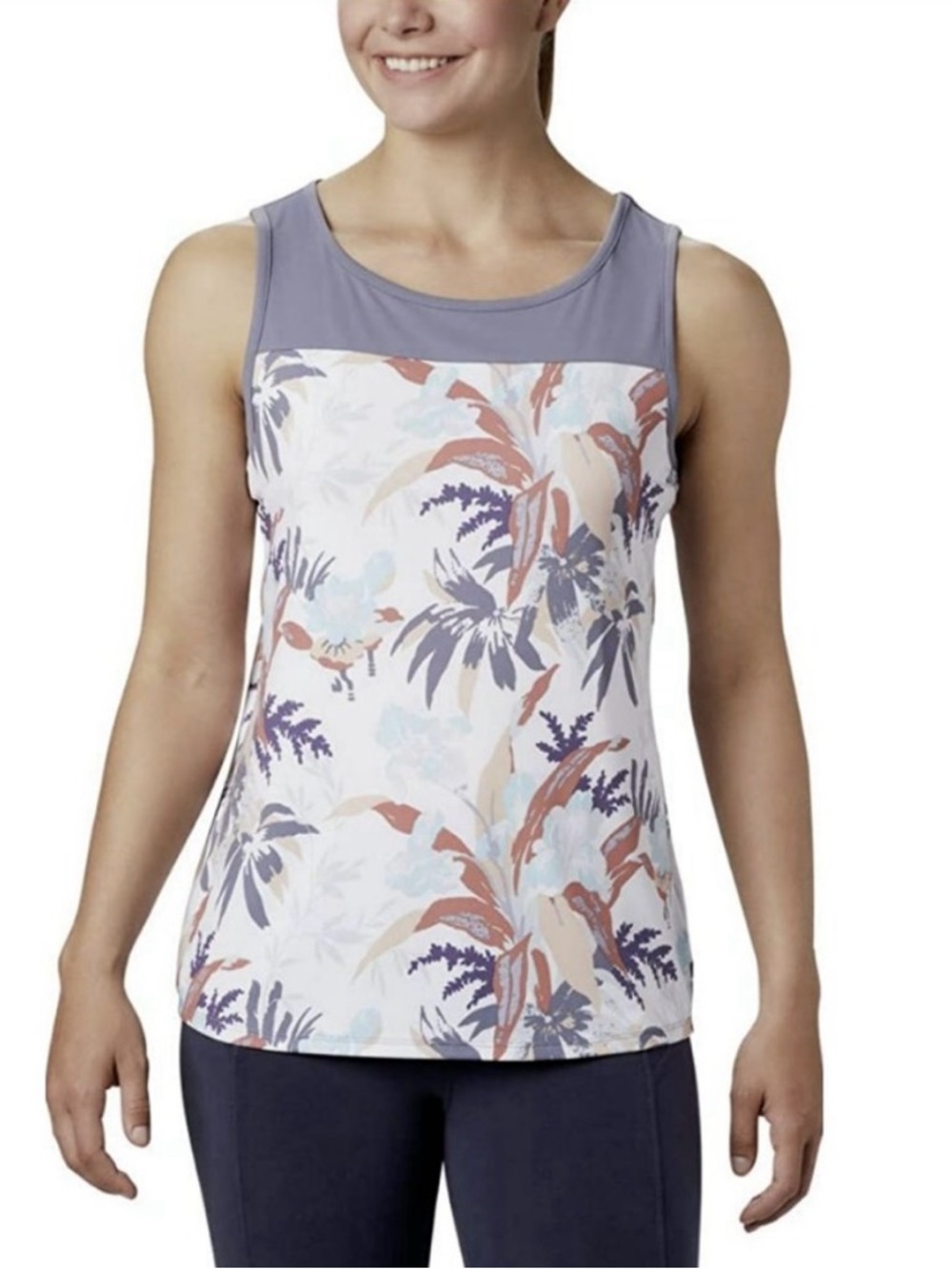 Columbia New Moon Magnolia Print Chill River UPF 50 Tank Top
